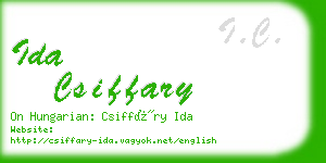 ida csiffary business card